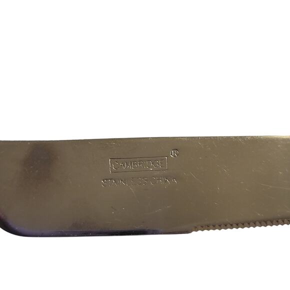 Retro Vintage Cambridge Flatware Set Red White Dot Handles Stainless Steel 12 Pc - Picture 7 of 13